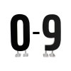 Samolepicí plastové 3D číslice 0-9 v černém provedení.