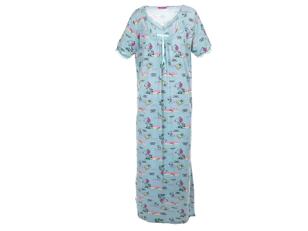 Noční košile Lístečky - Love sheep - modrozelená (Velikost 2XL)