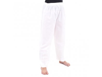 Kalhoty letní dámské bílé s výšivkou (Velikost L)