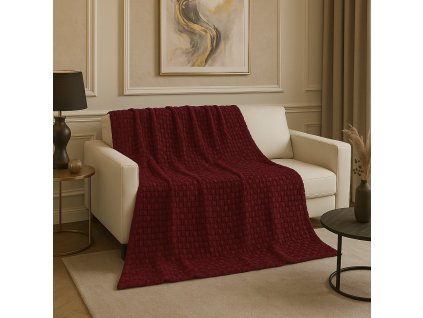 JARO Mikroplyšová deka 200 x 230 cm  Blanket - bordó