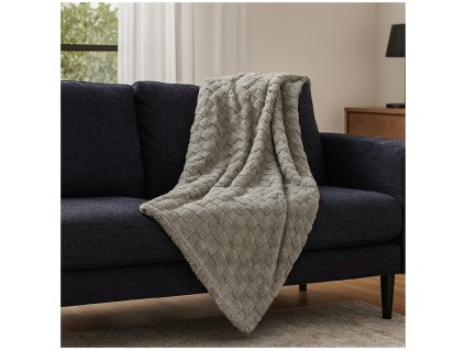 Mikroplyšová deka 200 x 230 cm Soft dream- Šedá