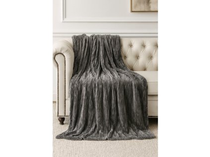 Mikroplyšová deka 150 x 220 cm Simple - Tm.šedá