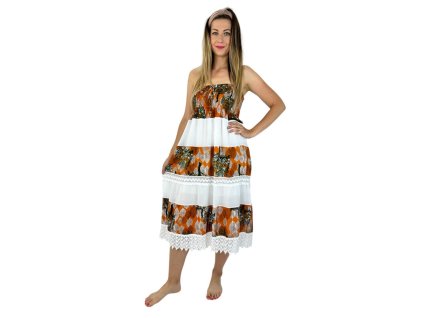 33677 1 sukne a saty s ozdobnou krajkou oranzove s listky