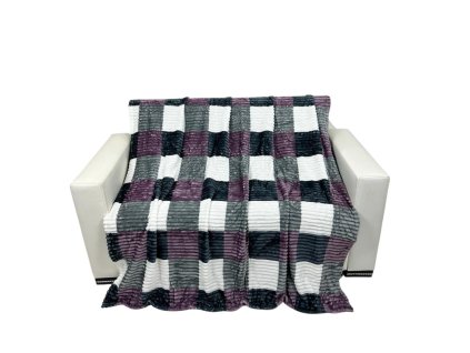32113 2 mikroplysova deka 150 x 220 cm cubes fialova