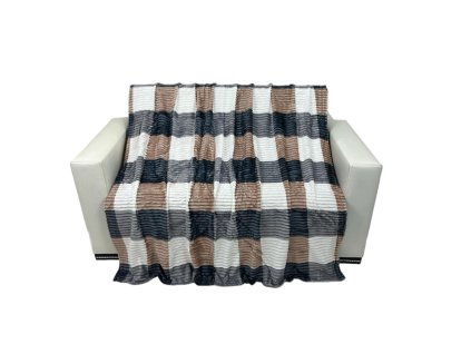 32362 2 mikroplysova deka 150 x 220 cm diamond hnedo seda