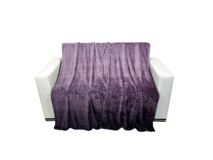 32134 2 mikroplysova deka 150 x 220 cm zig zag fialova