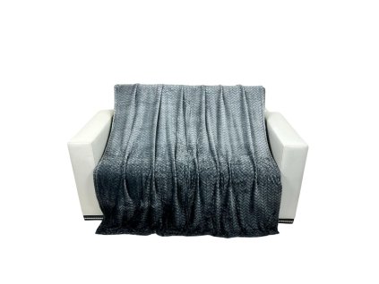 32137 2 mikroplysova deka 150 x 220 cm zig zag seda
