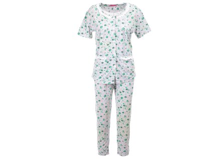 Dámské pyžamo drobné kvítka - Šedé (Velikost 2XL)