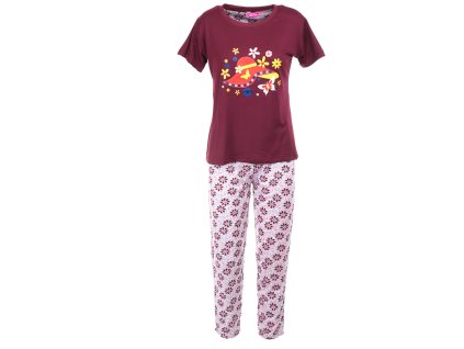 Dámské pyžamo Klobouk- Bordó (Velikost 2XL)