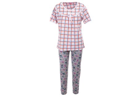 Dámské pyžamo kostička - Béžová (Velikost 2XL)