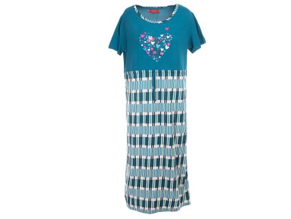 Noční košile  HEART- modrozelená (Velikost 2XL)
