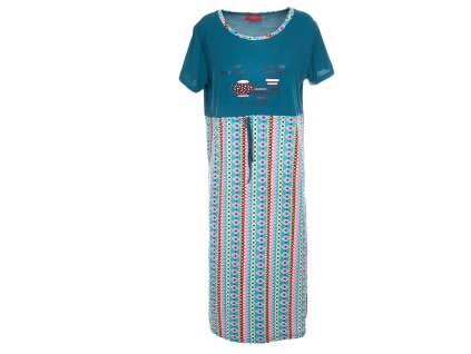 Noční košile  TEA OR COFFEE - modrozelená (Velikost 2XL)