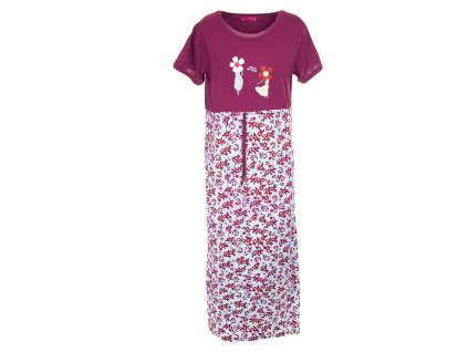Noční košile Hello my dear - vínová (Velikost 2XL)