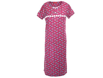 Noční košile  s kolečky - tmavě růžová (Velikost 2XL)