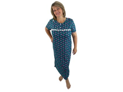 Výprodej-Noční košile  s kolečky - tyrkysová (Velikost 2XL)