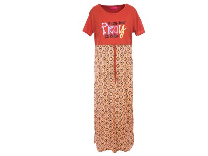 Noční košile Pray- cihlová (Velikost 2XL)