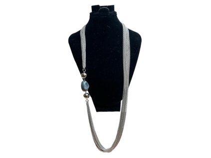 27780 metal nahrdelnik stribrne retizky s kamenem