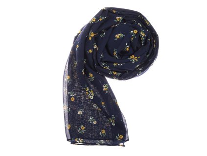 15638 damsky satek 85 x 175 cm kvetinky tmave modry