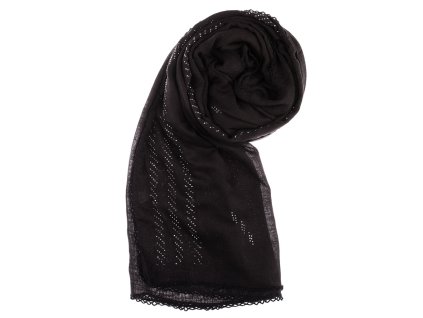 15536 damsky satek 90 x 175 cm ozdobne prouzky cerny