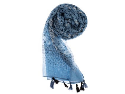 15557 damsky satek 90 x 200 cm kvetinky modry