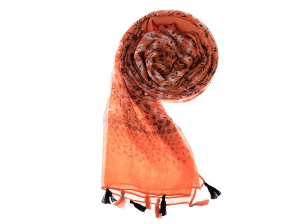 15548 damsky satek 90 x 200 cm kvetinky oranzovy