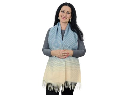 27444 1 sal pasmina prouzky modra