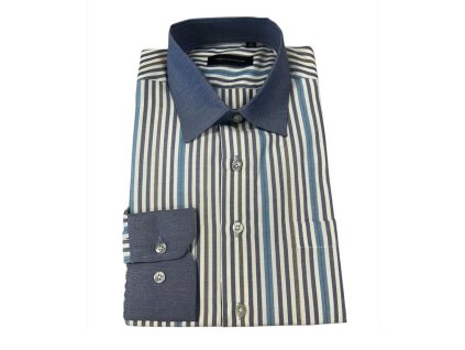 Pánská košile Modré proužky vz.č.36 - doporučujeme volit větší (Velikost 2XL)