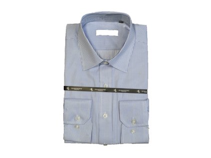 Pánská košile Světle modrý proužek s bílým prošitím vz.č. 36 (Velikost 2XL)