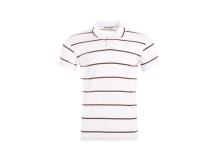 Polotričko UNI Bílé s hnědými proužky (Velikost L)