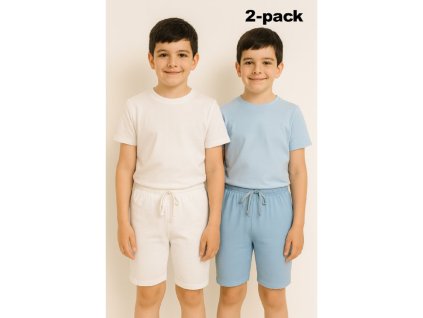 BAZAR - 2-pack BERMUDY - bílá a azurová-Sale (VELIKOST (0 měsíců - 15 let) EU 116)