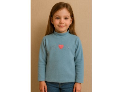 BAZAR - Dětská mikina - modrá se srdíčkem-Sale (Velikost EU 122)