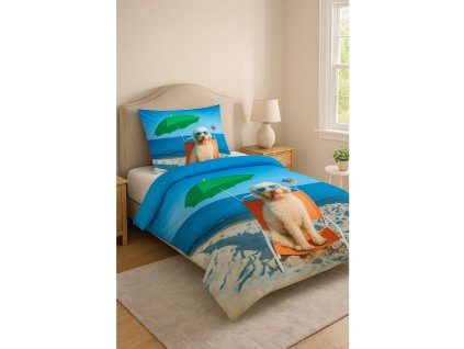3D povlečení -  Dog on the beach