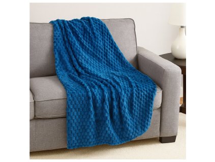 Mikroplyšová deka 200 x 230 cm  Blanket - modrá