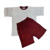 BAZAR-Dětské pyžamo - jemný vzorek bordó (Velikost EU 140)
