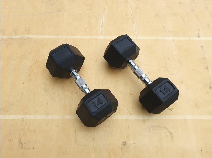jednoruční činky 2x14kg HEXA