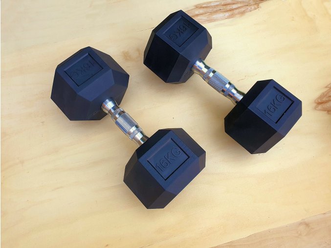 jednoruční činky 2x16kg HEXA