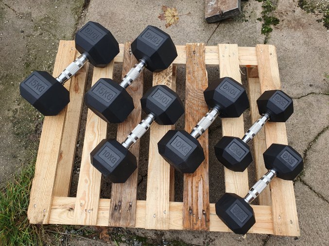 jednoruční činky sada 60kg HEXA