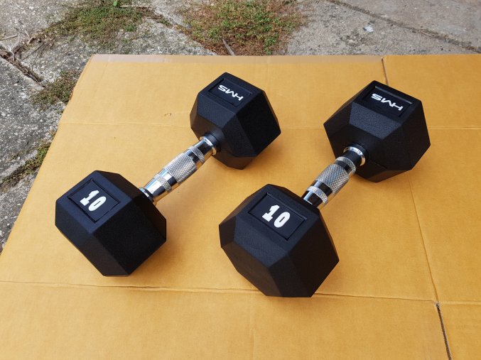 jednoruční činky 2x10kg HEXA HMS