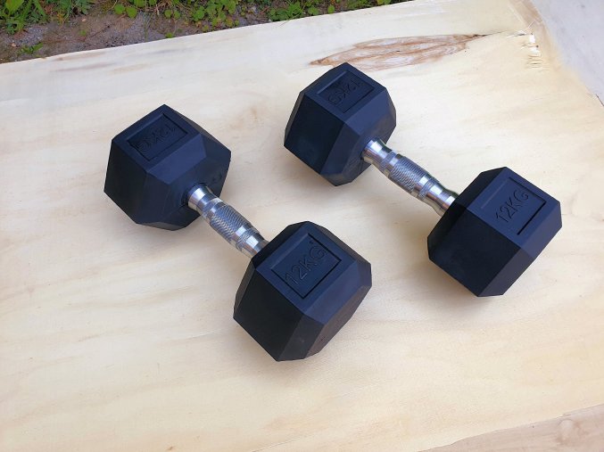 jednoruční činky 2x12kg HEXA