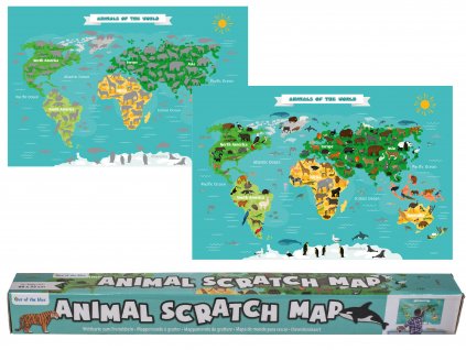 Stírací mapa Wild World Edition - zvířata