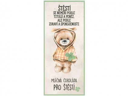 darkova mlecna cokolada 100 g pro stesti medved se ctyrlistkem 1