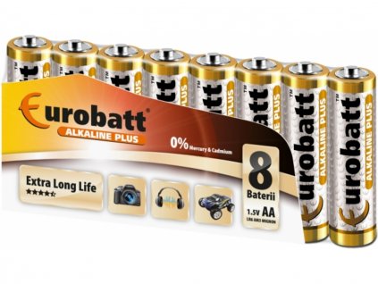 baterie alkaline plus lr6 eurobatt aa 8ks 1