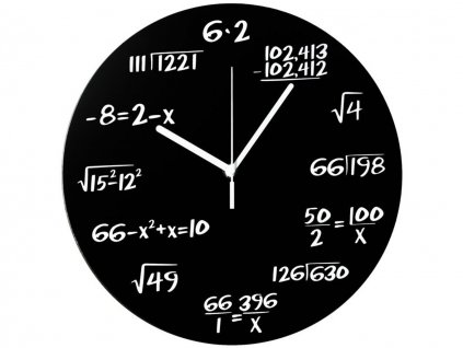 matematicke hodiny cerne klasik 2
