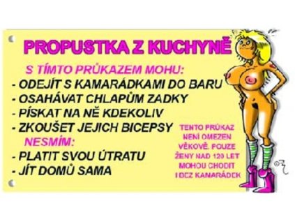 Průkaz - Propustka z kuchyně