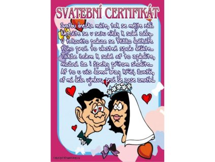 Certifikát - Svatební certifikát