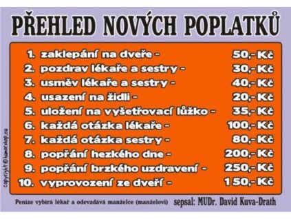 Certifikát - Přehled nových poplatků
