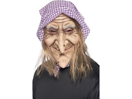 maska jezibaba s vlasy a satkem 1