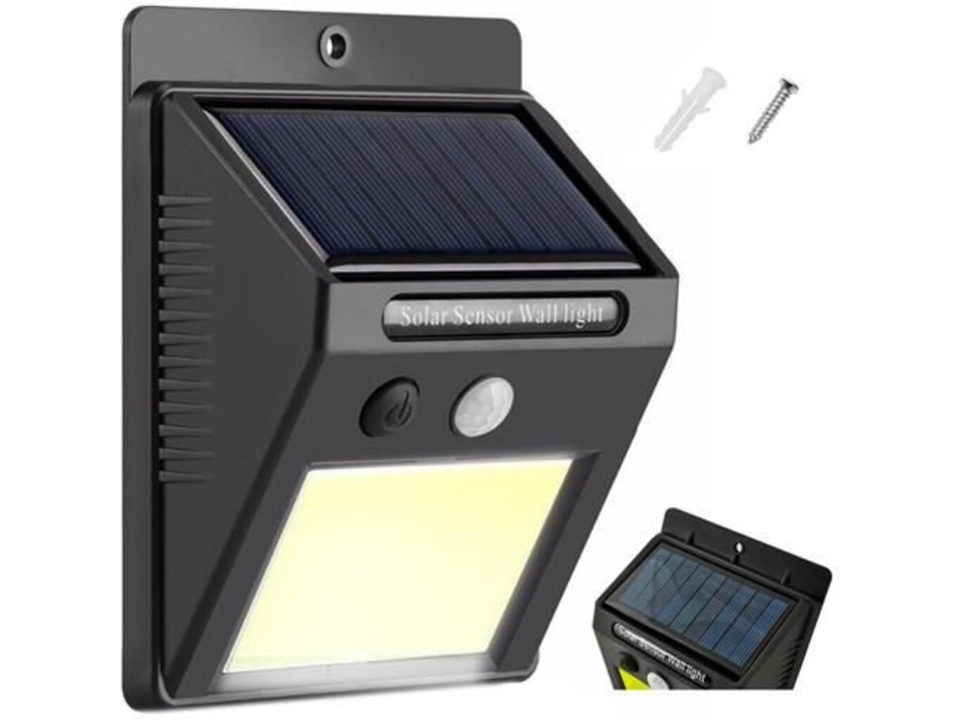 Verk 01391 Solární venkovní 48 LED COB osvětlení s pohybovým senzorem