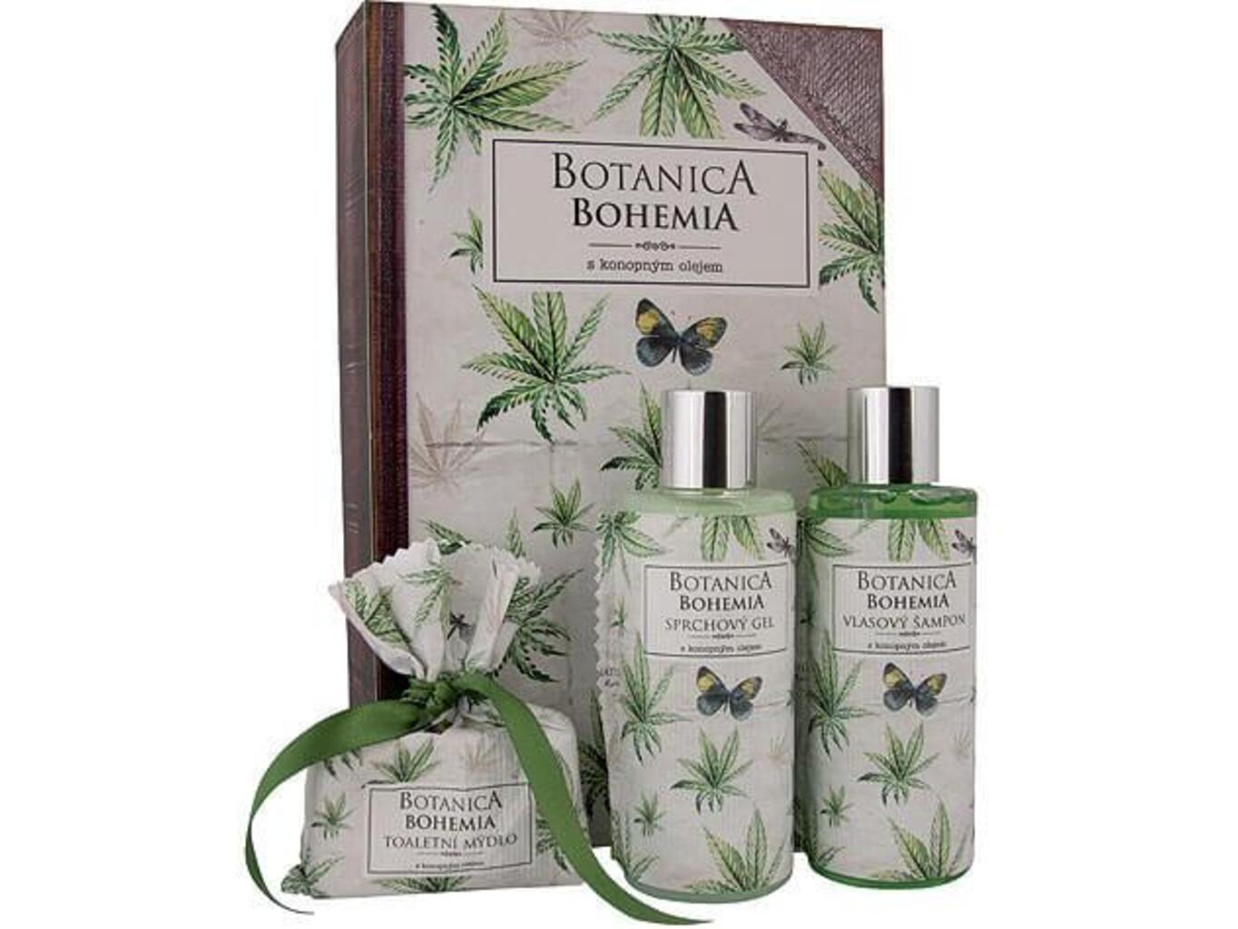 Dárkové balení - Botanica- sada gel 200ml, šampon 200ml a mýdlo 100g - konopí