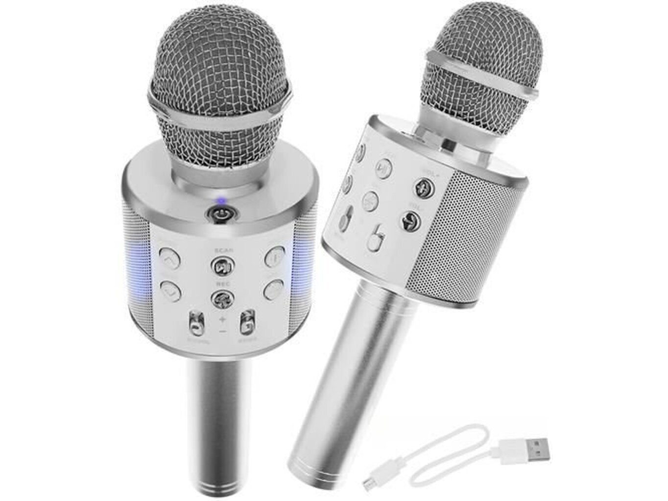 Izoxis Karaoke bluetooth mikrofon Barva: Stříbrná